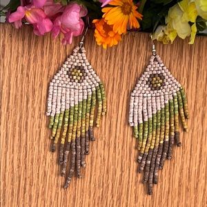 Beaded Earrings Chic Boho Gold